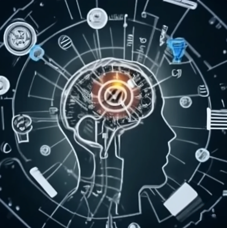 Thumbnail image for CS230, showing a side profile human thinking about computation.