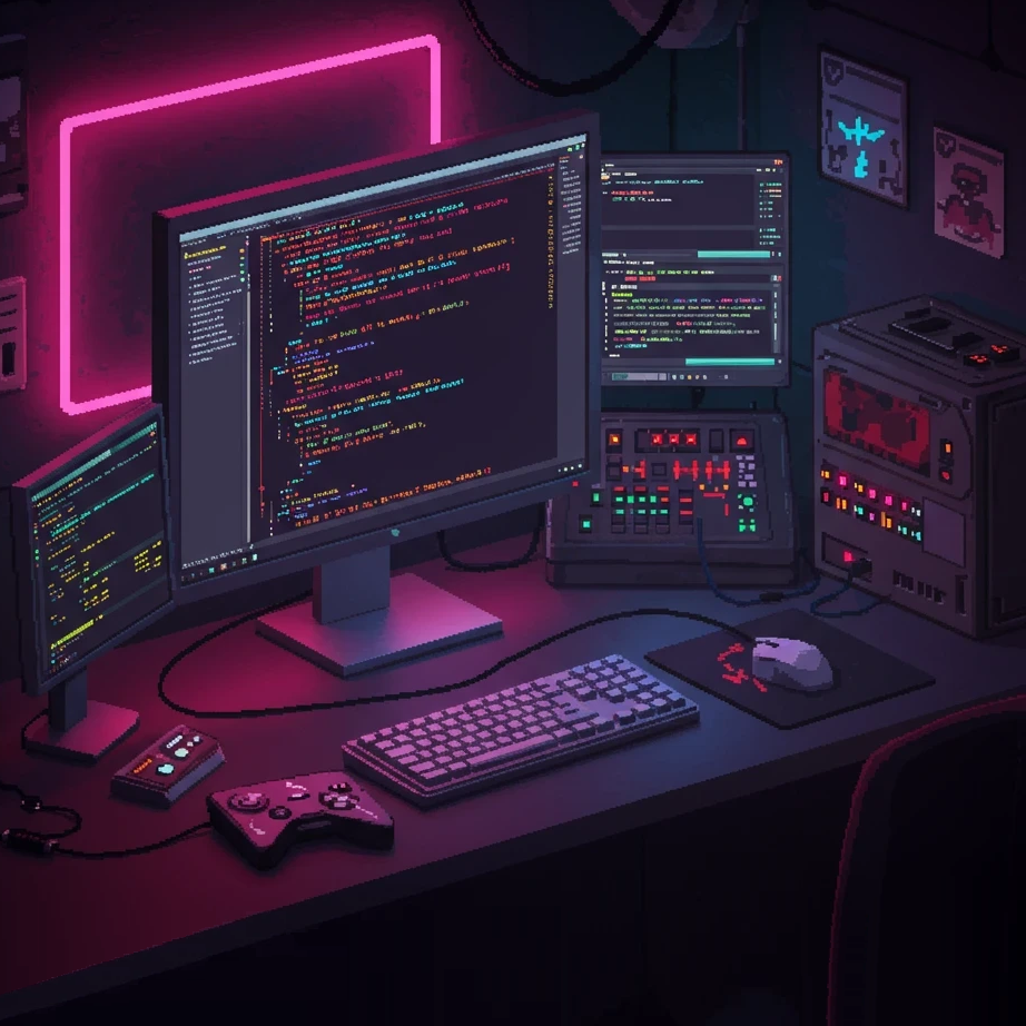 Thumbnail image for CS2505, showing a neon themed computer desktop.