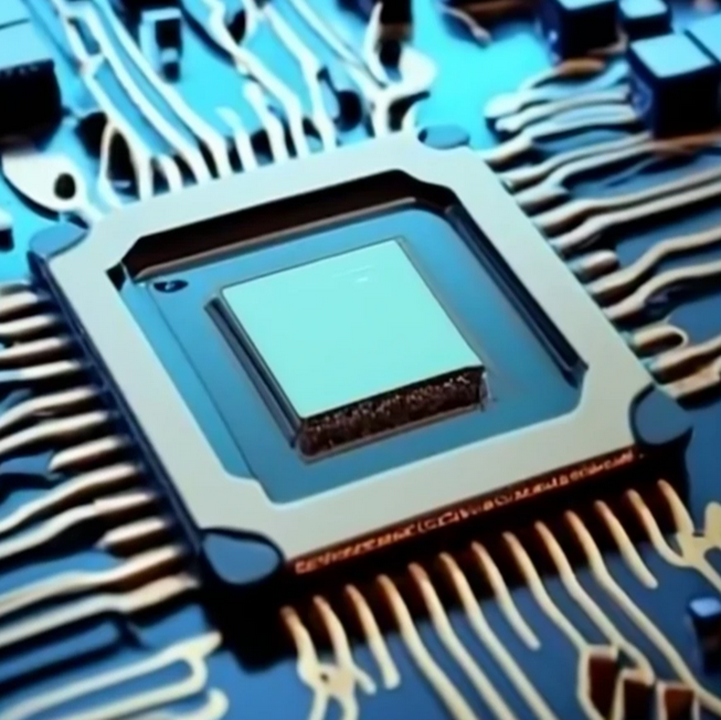 Thumbnail image for CS2506, showing a processor die with wires connected in all four directions.