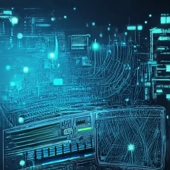 Thumbnail image for CS4104, showing a very abstract technological rendering.