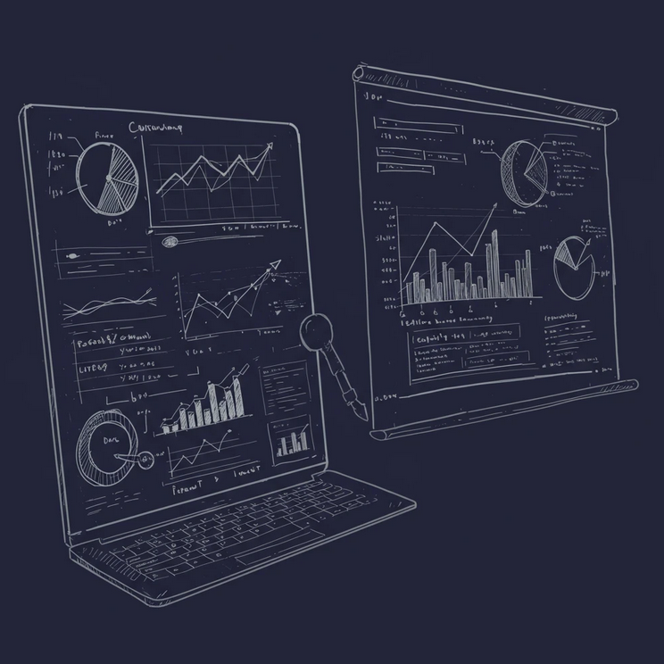 Thumbnail image for CS5764, showing a sketch of a data visualization dashboard.