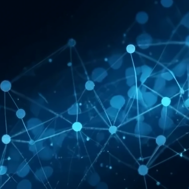 Thumbnail image for the applied data science research area, showing an abstract representation of a graph.